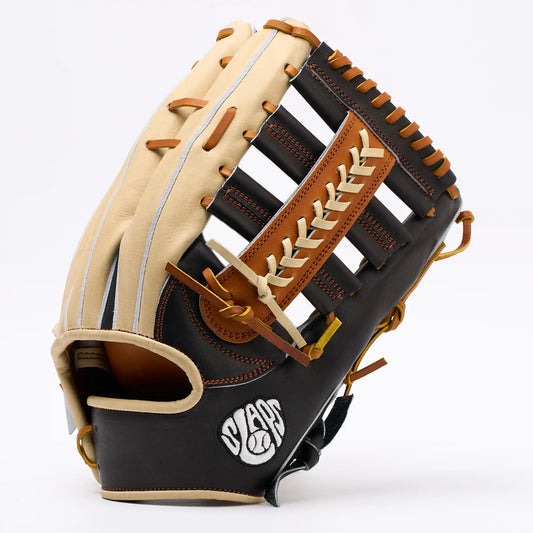 OF8 | One of One - Blonde Black Laced Double Post | 12.75" Outfield Glove