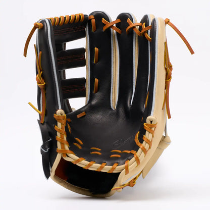 OF8 | One of One - Blonde Black Laced Double Post | 12.75" Outfield Glove