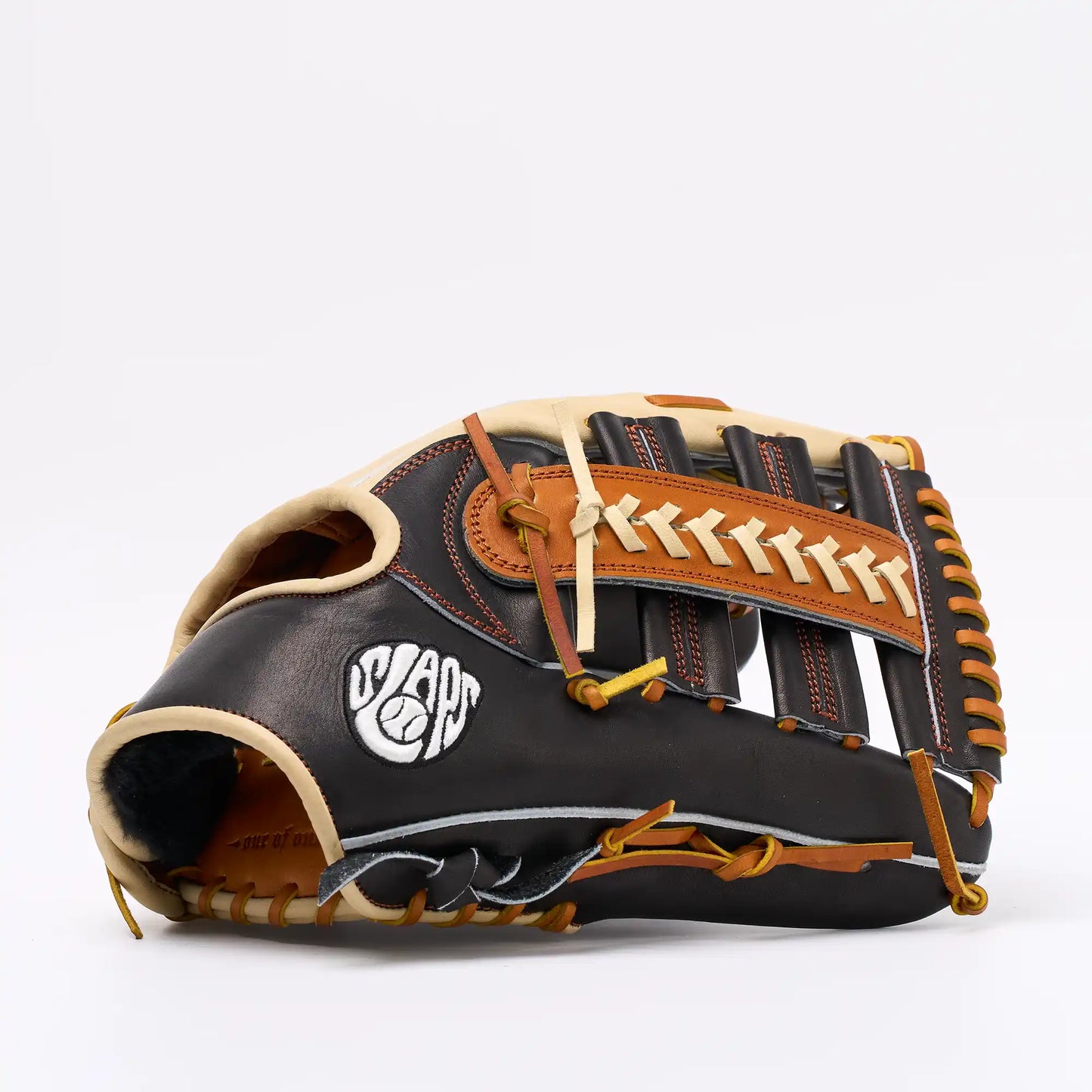 OF8 | One of One - Blonde Black Laced Double Post | 12.75" Outfield Glove